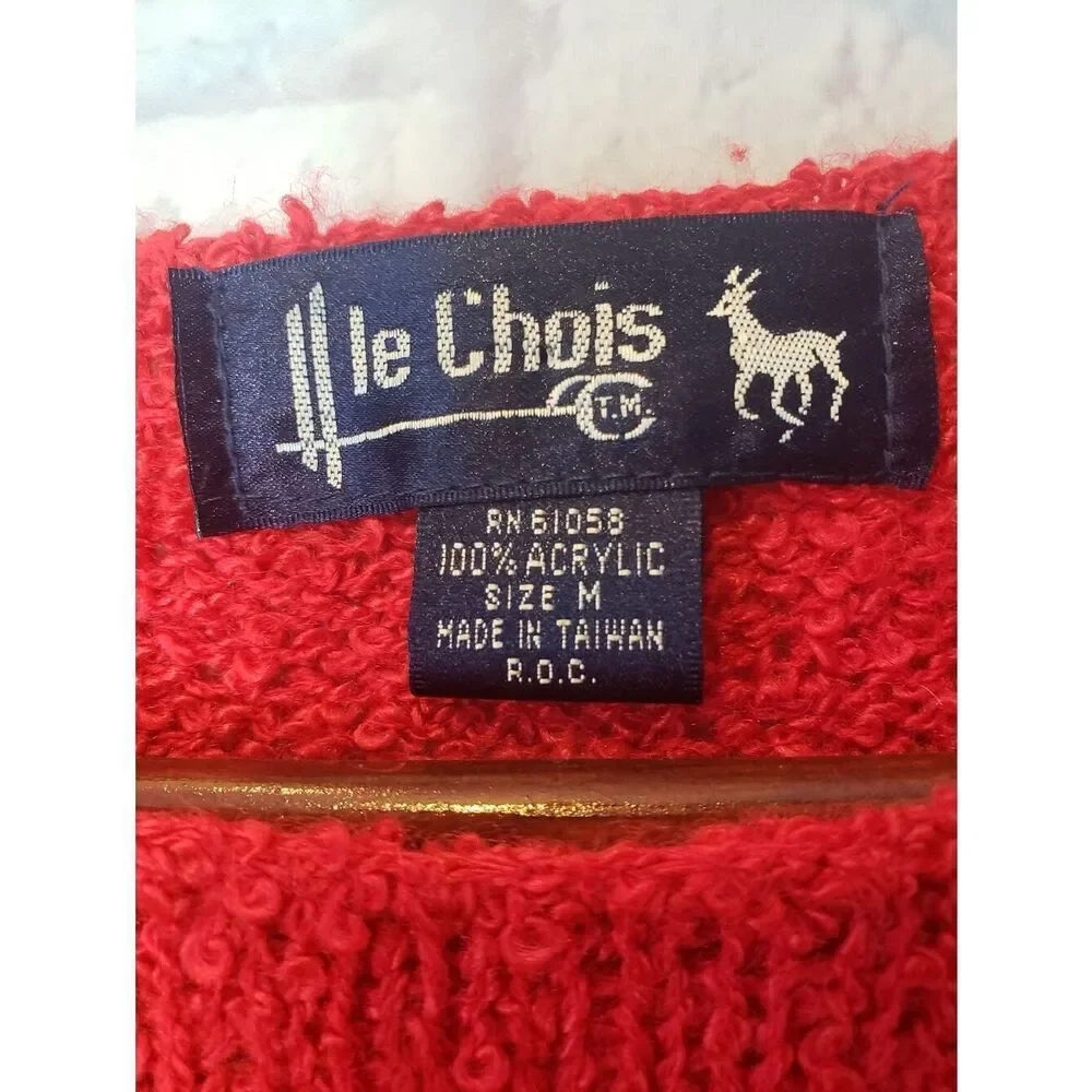 VINTAGE LE CHOIS Sequin Applique Cap Sleeve Sweater Medium